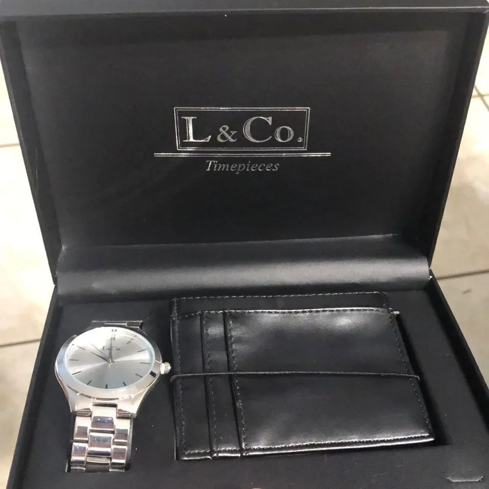 NWT L & C Timepieces and Leather Wallet Set